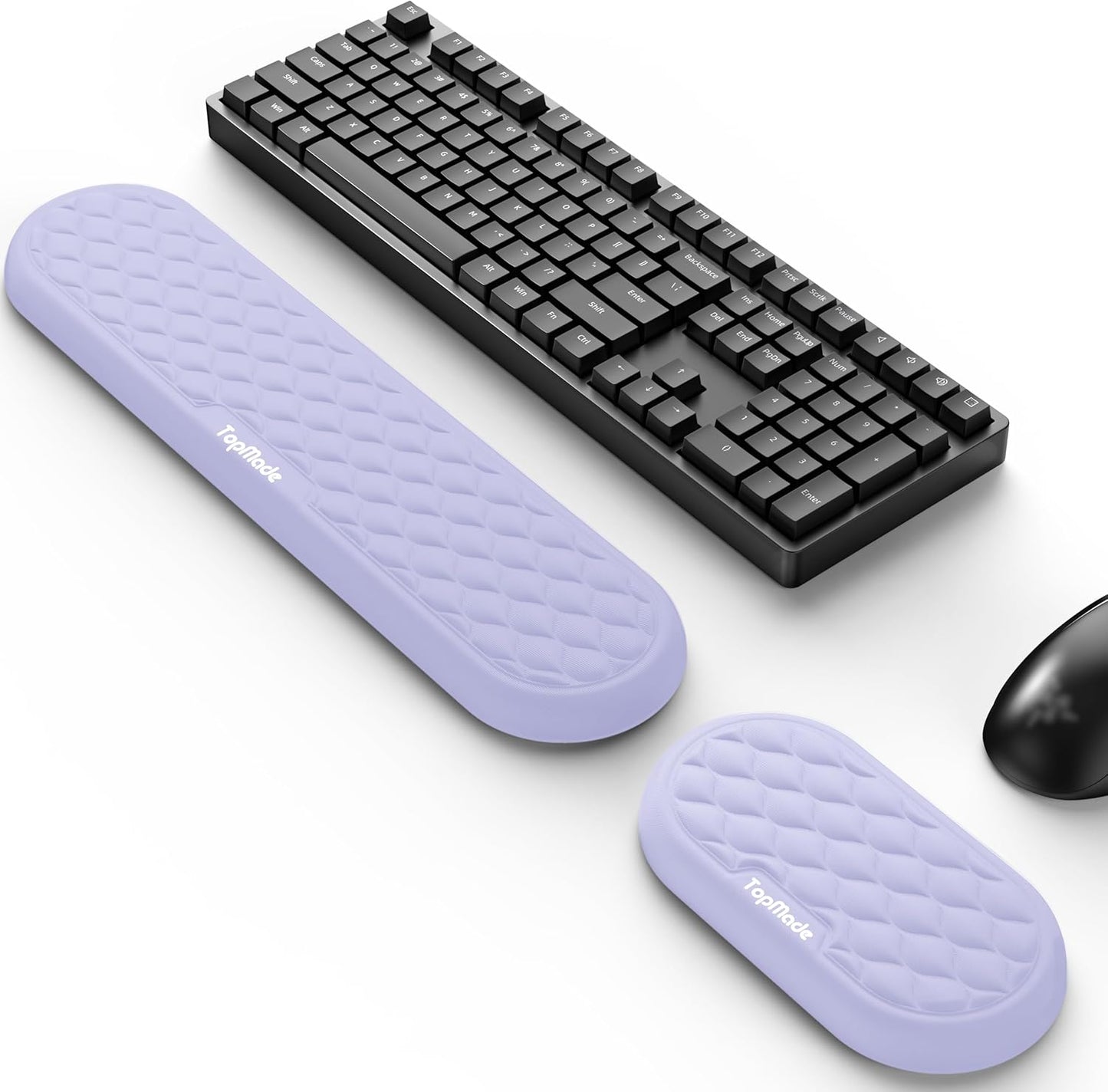 TopMade Keyboard Wrist Rest, Cooling Gel & Upgrade Soft Memory Foam Design Wrist Support for Keyboard, Full-Size Keyboard Hand Rest Pad, Ergonomic Palm Rest for for Long Hours of Work, Gaming, Black
