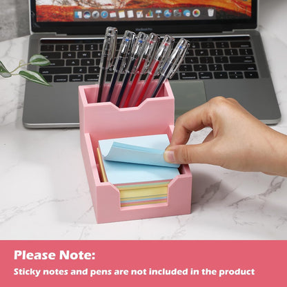 Kamehame Black Sticky Note Holder, Silicone Memo Holder with Pen or Card Slots, Sticky Note Dispenser, Fits 3x3 Inches Sticky Notes
