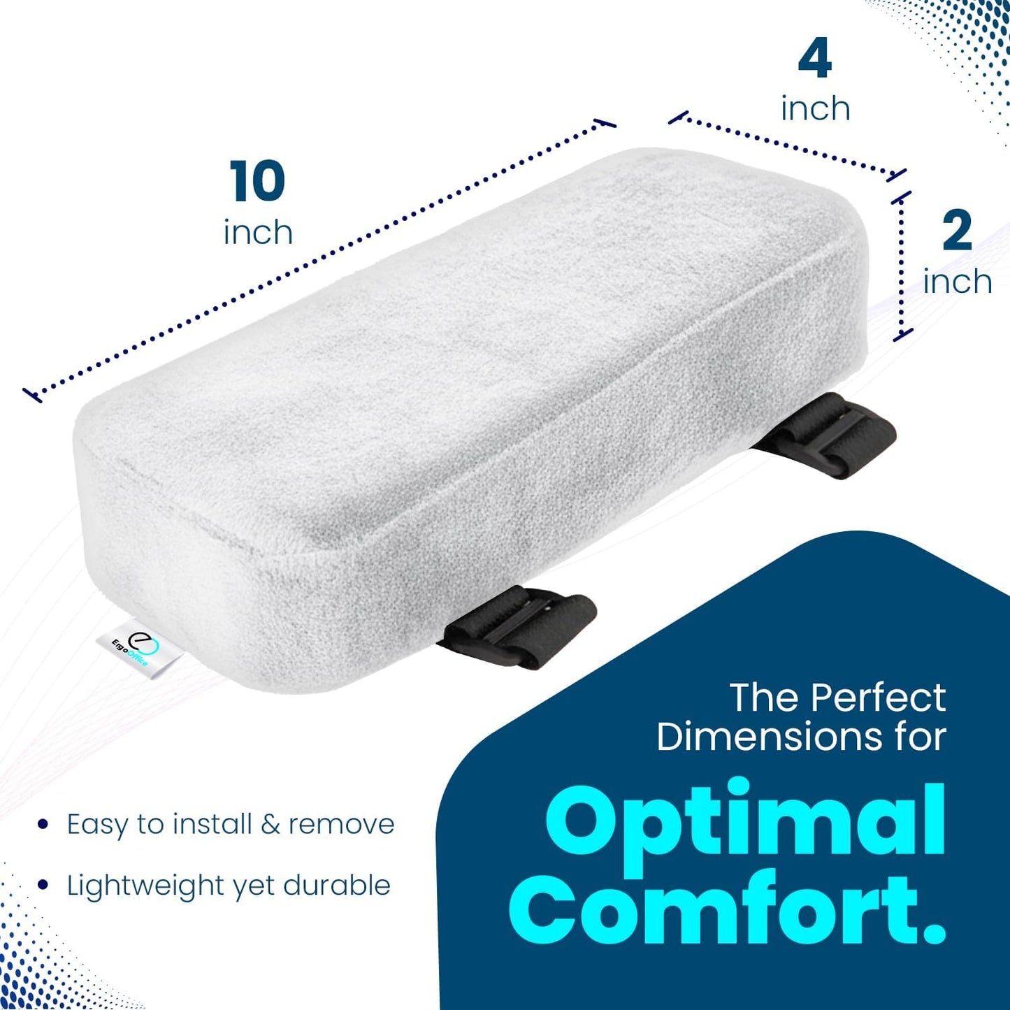 Thick Memory Foam Office Chair Arm Pads - Office Chair Armrest Covers Provide Elbow Cushion and Relieve Pressure - Ergonomic Desk Chair Arm Covers - Gaming, Computer Chair Rest Pads (Set of 2) (Black)