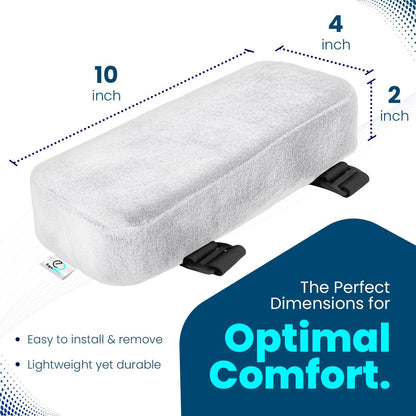 Thick Memory Foam Office Chair Arm Pads - Office Chair Armrest Covers Provide Elbow Cushion and Relieve Pressure - Ergonomic Desk Chair Arm Covers - Gaming, Computer Chair Rest Pads (Set of 2) (Black)