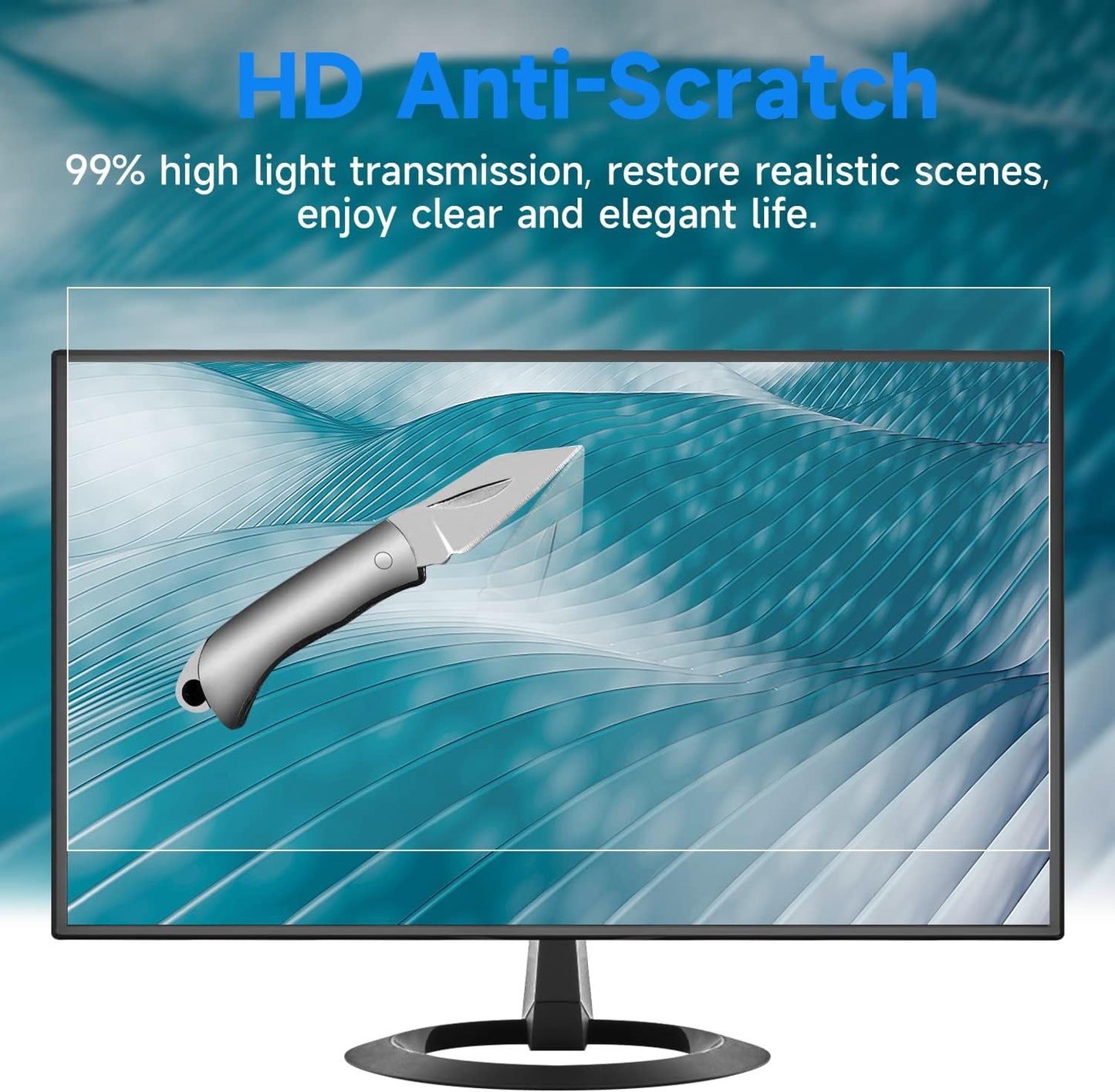 2 Pack 24 Inch Anti Glare Matte Screen Protector for 24 Inch 16:9 Sceptre/LG/Dell/HP/Acer/ViewSonic/ASUS/Aoc/Samsung Widescreen Monitor, Eye Protection Anti Scratch & Anti Glare Film