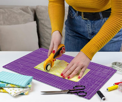 HEADLEY TOOLS 18" x 24" Thickened Self Healing Cutting Mat, A2 Rotary Cutting Sewing Mat for Crafts, Double Sided 5-Ply Table Cutting Board for Fabric Quilting Leather Arts Hobby Project, Grey/Black
