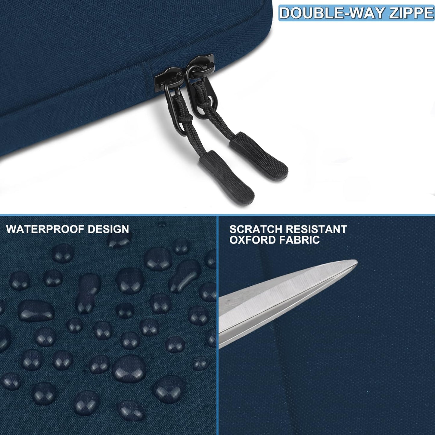 Laptop Sleeve Case 13.3 inch, Shockproof Protective Computer Cover with Accessories Pocket, Portable Laptop Bag Compatible with MacBook Air/Pro 13-13.3 inch, Compatible for MacBook Pro 14 inch, Black | Shockproof