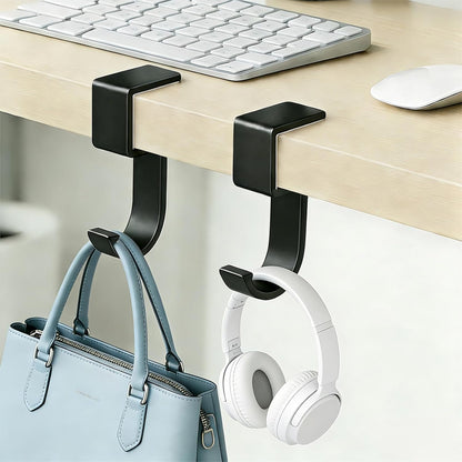 Durable Alloy Purse Holder for Table: 2-Pack Purse Hook for Desk with Non-Slip Pad - Portable Handbag Hanger for Restaurants, Office Desks, Bars & Cafes Hanging Umbrellas Keys Cups Headphone