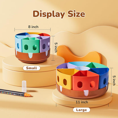 GAMENOTE Rotating Art Supplies Organizer - Lazy Susan Office School Supply for Kids Desk Organization and Storage Homeschool Craft Caddy Classroom Organization (Large)