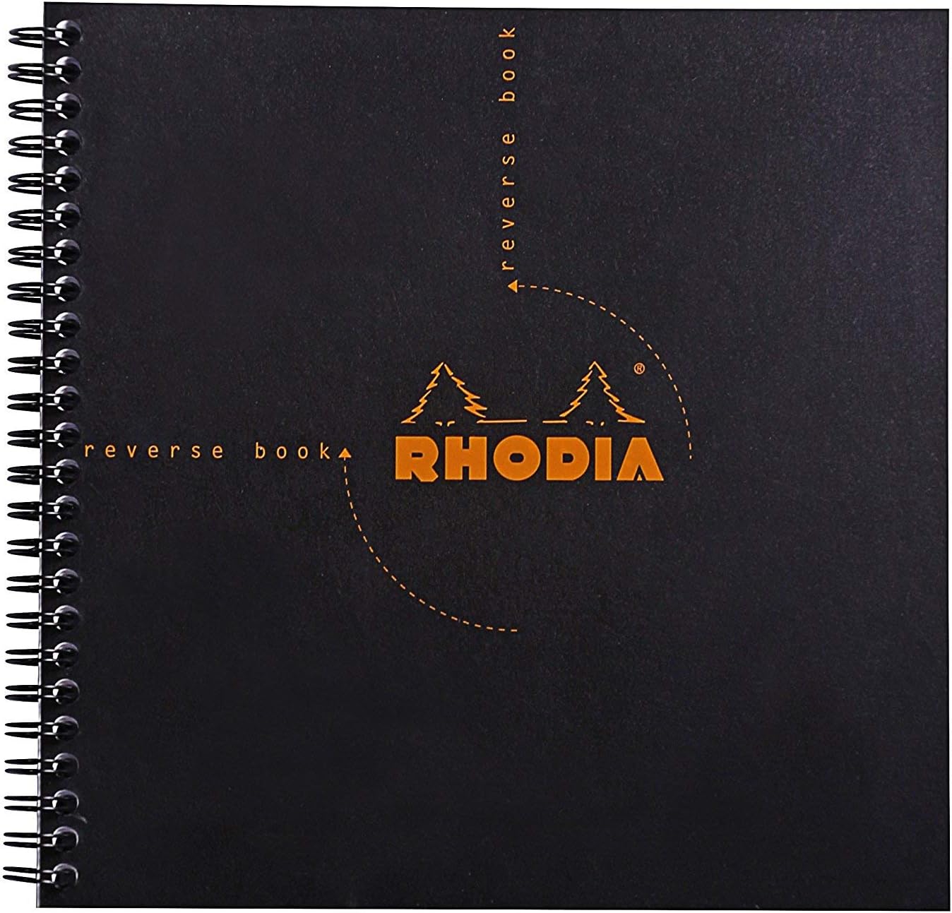 Rhodia Reverse Book & Dot Book - Dot Grid 80 sheets - 8 1/4 x 8 1/4 - Black Cover