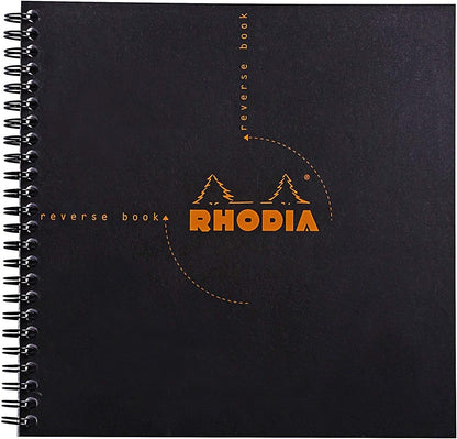 Rhodia Reverse Book & Dot Book - Dot Grid 80 sheets - 8 1/4 x 8 1/4 - Black Cover