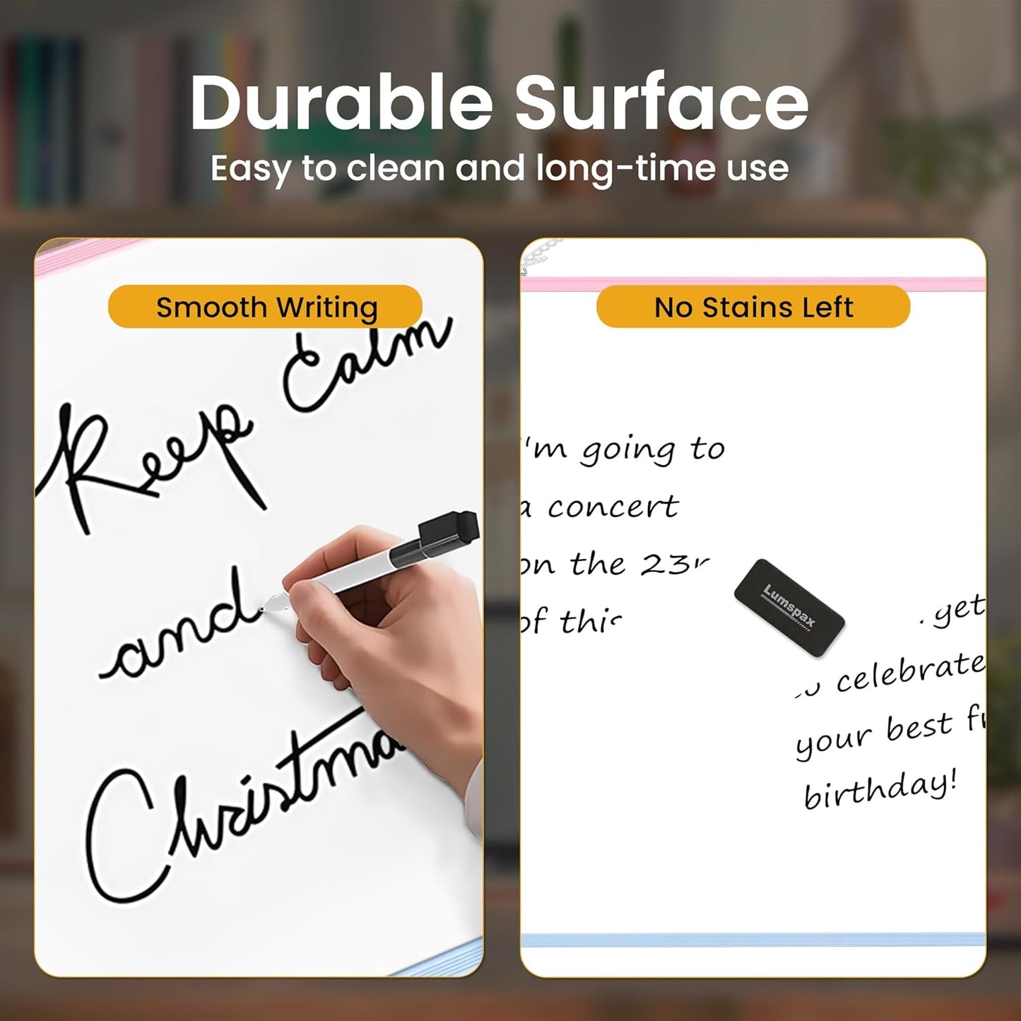 Small Dry Erase Board for Wall, 16" x 12" Double-Sided Hanging Whiteboard, Magnetic White Board with 4 Markers, 4 Magnets and 3 Mini Sticky Notes, Portable Whiteboard for Kids, School, Home, Office