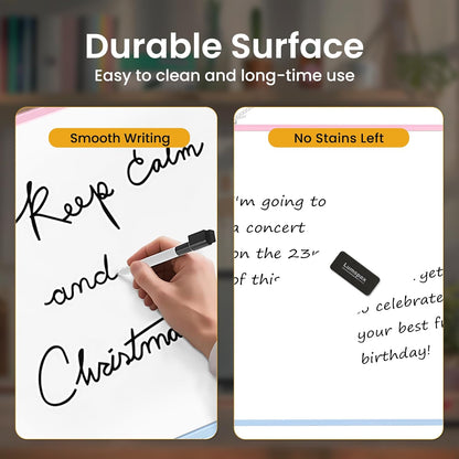 Small Dry Erase Board for Wall, 16" x 12" Double-Sided Hanging Whiteboard, Magnetic White Board with 4 Markers, 4 Magnets and 3 Mini Sticky Notes, Portable Whiteboard for Kids, School, Home, Office