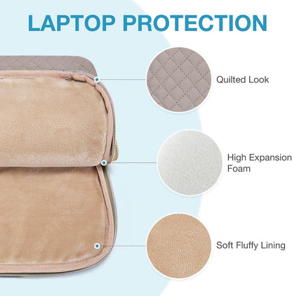 BAGSMART 15.6 Inch Laptop Case Sleeve Compatible with MacBook Pro 16 Inch,15.6 Inch HP,Dell,Acer Aspire,Asus Notebook, Lightweight Laptop Bag for Women with Shoulder Strap,Pocket,Handle, Pink