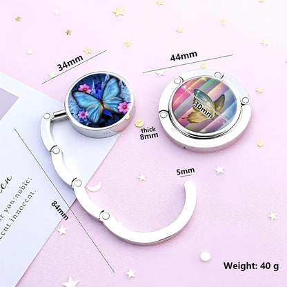 Foldable Purse Hook for Table, Purse Hanger for Table, Desk Bag Hook, Desk Purse Hook, Purse Holder for Table - Compact Portable Multi-Use Design, Aluminum Alloy Handbag Hanger, 3 Pcs (Style A)