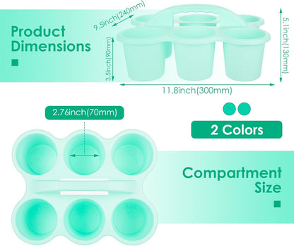 2 Pack Classroom Caddy For School,Kidsroom,Pencil Holder,Plastic Cup Caddy for Drink Delivery (Blue)