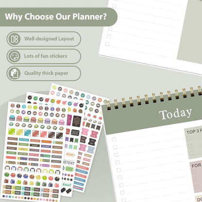 Weekly To Do List Notepad, Undated Planner with 52 Sheets (8.5''x11''), Desk Weekly Planner for Women & Man, Home School & Work