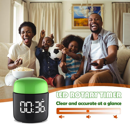 Table Twist Timer, Large LED Display Stopwatch, Silent & Loud Alarm, 199 Minute Countdown & Up, Vintage Night Light, for Kitchen Cooking Meeting Teacher Classroom Office Yoga Fitness Games (Orange)