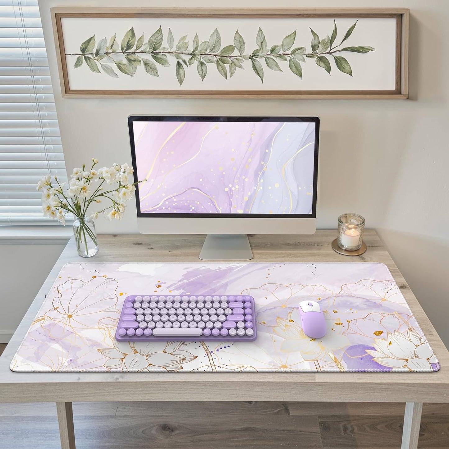 iCasso Desk Cover Mat, Office Mouse Pad, Desk Protector Mat, Extra Large Matt for Desktop,Anti-Slip XXL Big Mousepad with Stitched Edges for Computer Keyboard Retro Black - Colors A