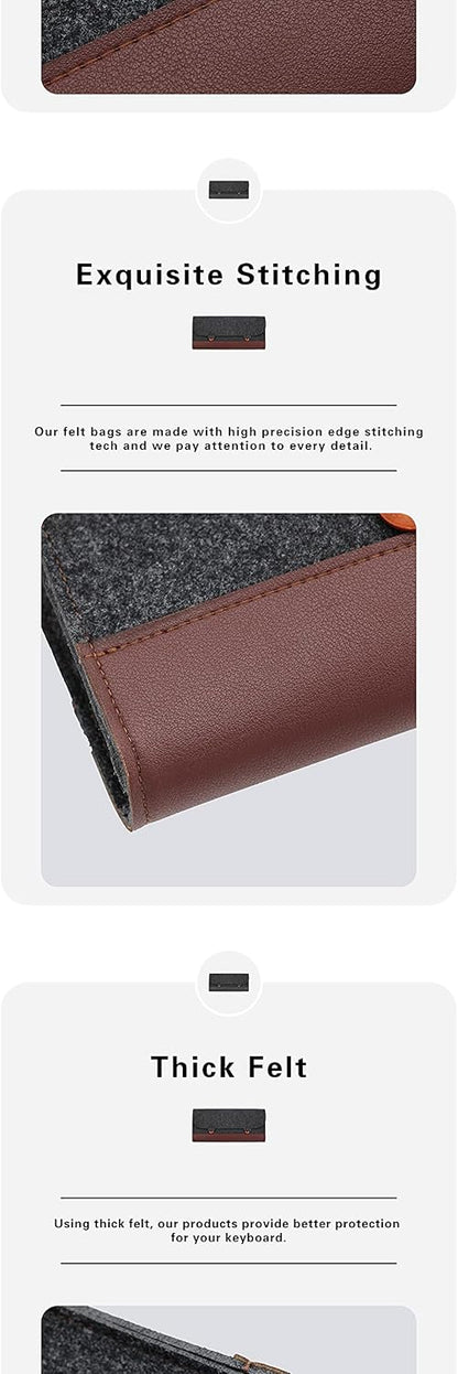 KPREPUBLIC PU Felt Keyboard Carrying case Bag for planck 40% 60% 80% 100% gh60 xd64 tada68 87 tkl 104 Ansi bm60 bm65 bm68 Poker (PU Felt Bag for 40% x1)