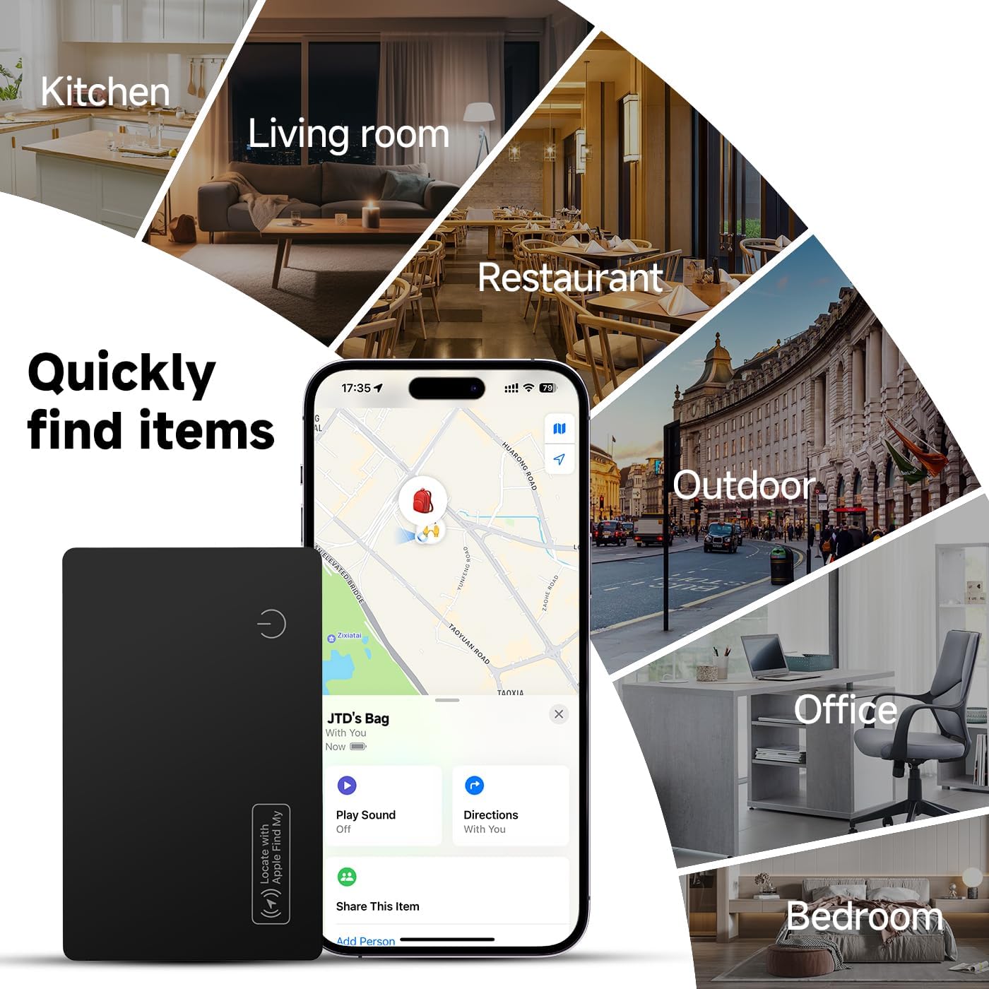4-Pack 2026 MFi Certified Air Card Tag Tracker Wallet Tracker Card| Ultra Slim 0.07in, IP68 Waterproof | Works with Apple Find My (iOS) | for Wallets, Keys, Luggage,Bags,eirix Manufacturer