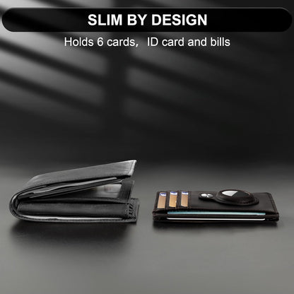 Slim Minimalist Front Pocket Air Tag Wallet, RFID Blocking Card Holder Wallet with Airtag Holder