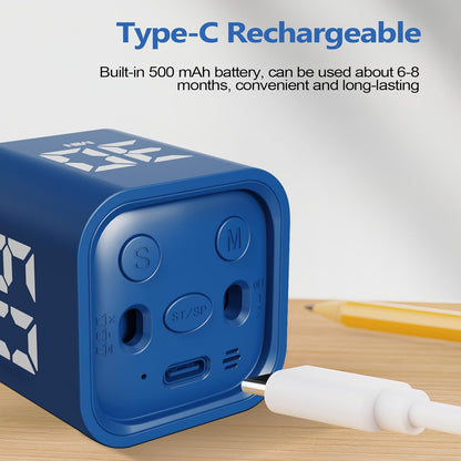 GuDoQi Multi-Function Cube Timer, 5/10/30/60 Min & Custom Count Down, Included Pause & Resume Feature, Silent, Vibrate & Adjustable Sound Alarm for Productivity in Tasks, Study & Kitchen, Purple
