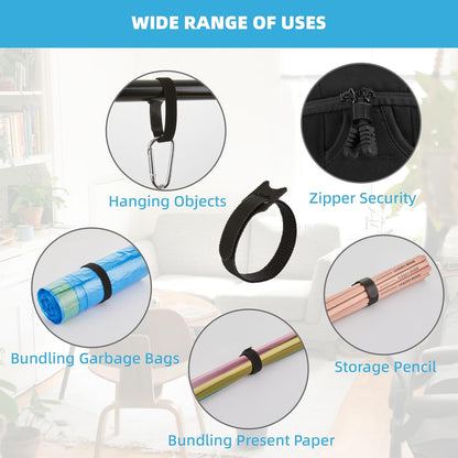 12 Inch Multi-Colour Cable Ties 50 PCS Reusable Fastening Cable Straps Adjustable Hook & Loop Organizer Straps Cords Management for Home, Office and Data Centers