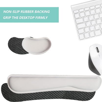 Keyboard Wrist Rest Mouse Wrist Support Set, Memory Foam Wrist Rest Pad for Computer Laptop Keyboard Mouse, Ergonomic Wrist Cushion Support for Typing Pain Relief, Gaming Home Office, Flowers Grass