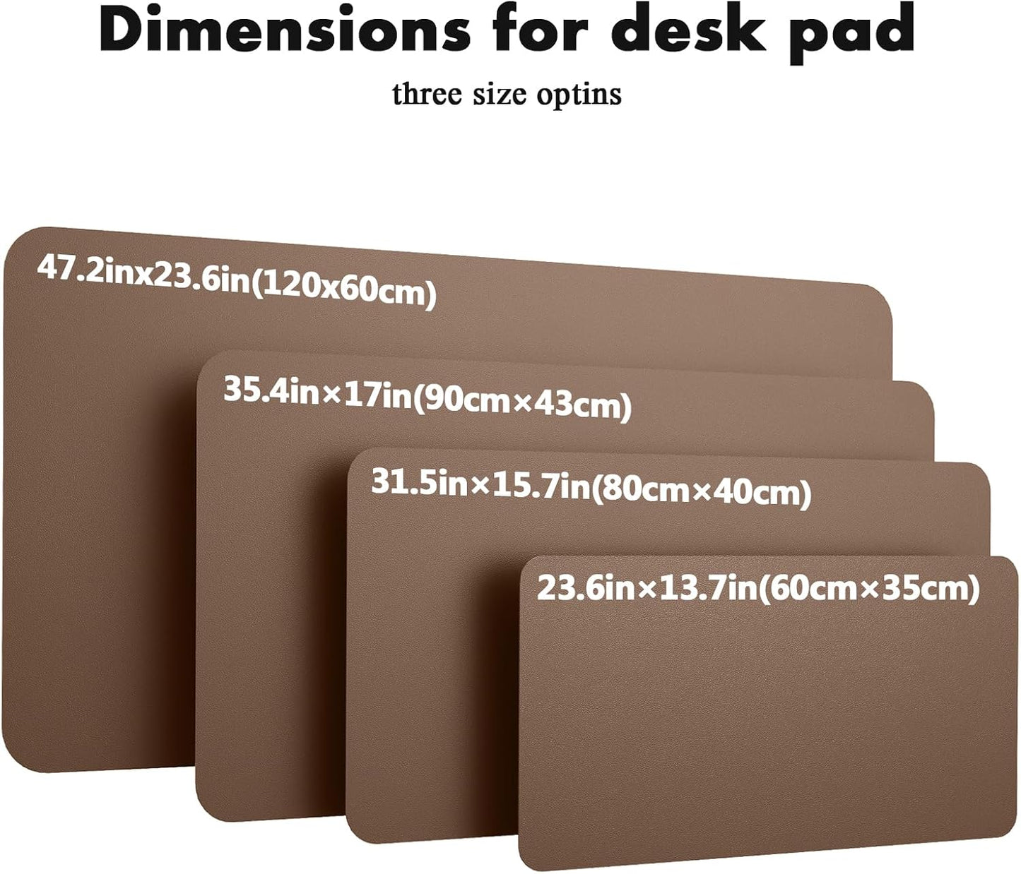 YSAGi Double-Sided Desk Pad, 31.5"x15.7"Leather Desk Mat, Eco Cork Desk Pad Protector,Large Mouse Pad,Waterproof Desk Blotter for Office/Home(Coffee)