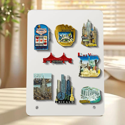 Magnetic Metal Display Bulletin Board - 2 Pack 11x8Inch Magnet Display Stand with 6 Magnets for Displaying Memos Messages Photos in Home School Kitchen Office （ Black Vertical）