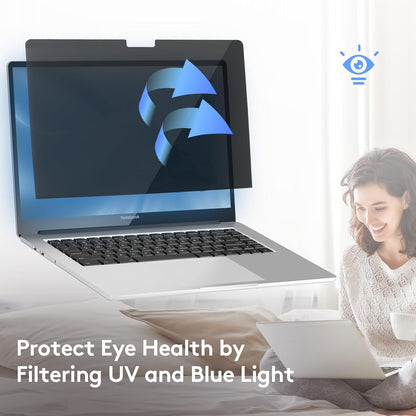 Nano-Suction Laptop Privacy Screen 14 Inch 16:10, Removable Screen Privacy Shield for Laptop, Anti Glare, Anti Bule Light, Screen Protector for Lenovo HP Dell Acer Asus Thinkpad