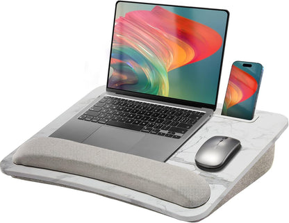 HUANUO Laptop Lap Desk - Portable Lap Desk with Pillow Cushion, Fits up to 15.6 inch Laptop, with Anti-Slip Strip & Storage Function for Home Office Students Use as Computer Laptop Stand, Book Tablet