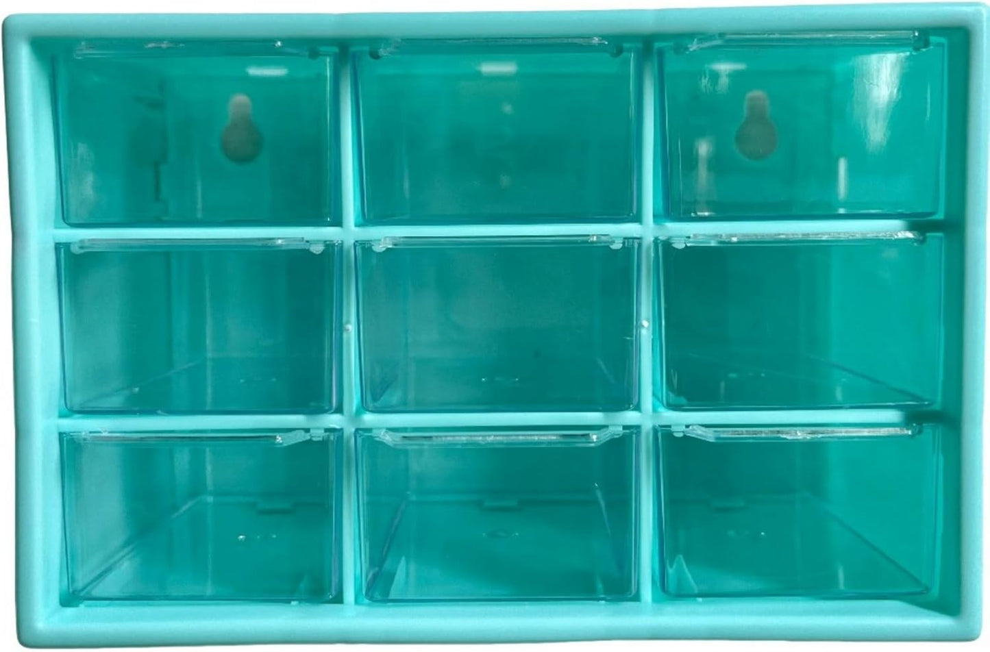 Feadily 2PCS Small Drawer Organizer for Desk, Desktop Drawer Organizer with 9 Clear Drawers, Plastic Desktop Storage Drawers 7.1 Inch x 3 .9 Inch x 4.7 Inch, White