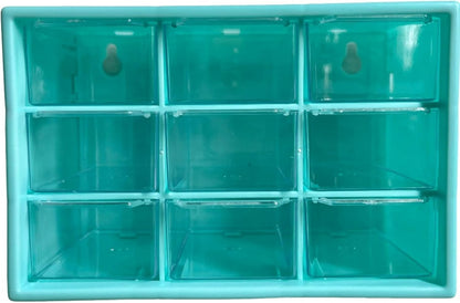 Feadily 2PCS Small Drawer Organizer for Desk, Desktop Drawer Organizer with 9 Clear Drawers, Plastic Desktop Storage Drawers 7.1 Inch x 3 .9 Inch x 4.7 Inch, White