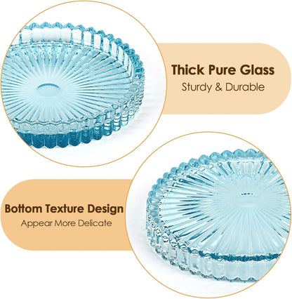 Modern Clear Coasters Set of 5- Glass Cute Coasters for Drinks Crystal Coaster Round Chic Cup Mat Cute Coffee Table Coaster for Kitchen, Bar, Dining Room, Living Room, Patio(Amber)