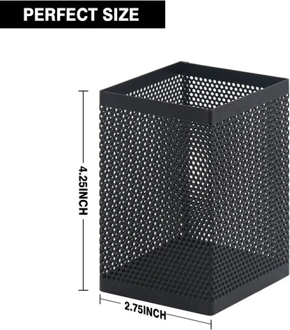 Comix Pen Holder Desk Organizer, Wire Mesh Pencil Cup with Foam Pad and Non-Slip Bottom Office Supplies Desk Accessories for Home Office School, 1 Pack