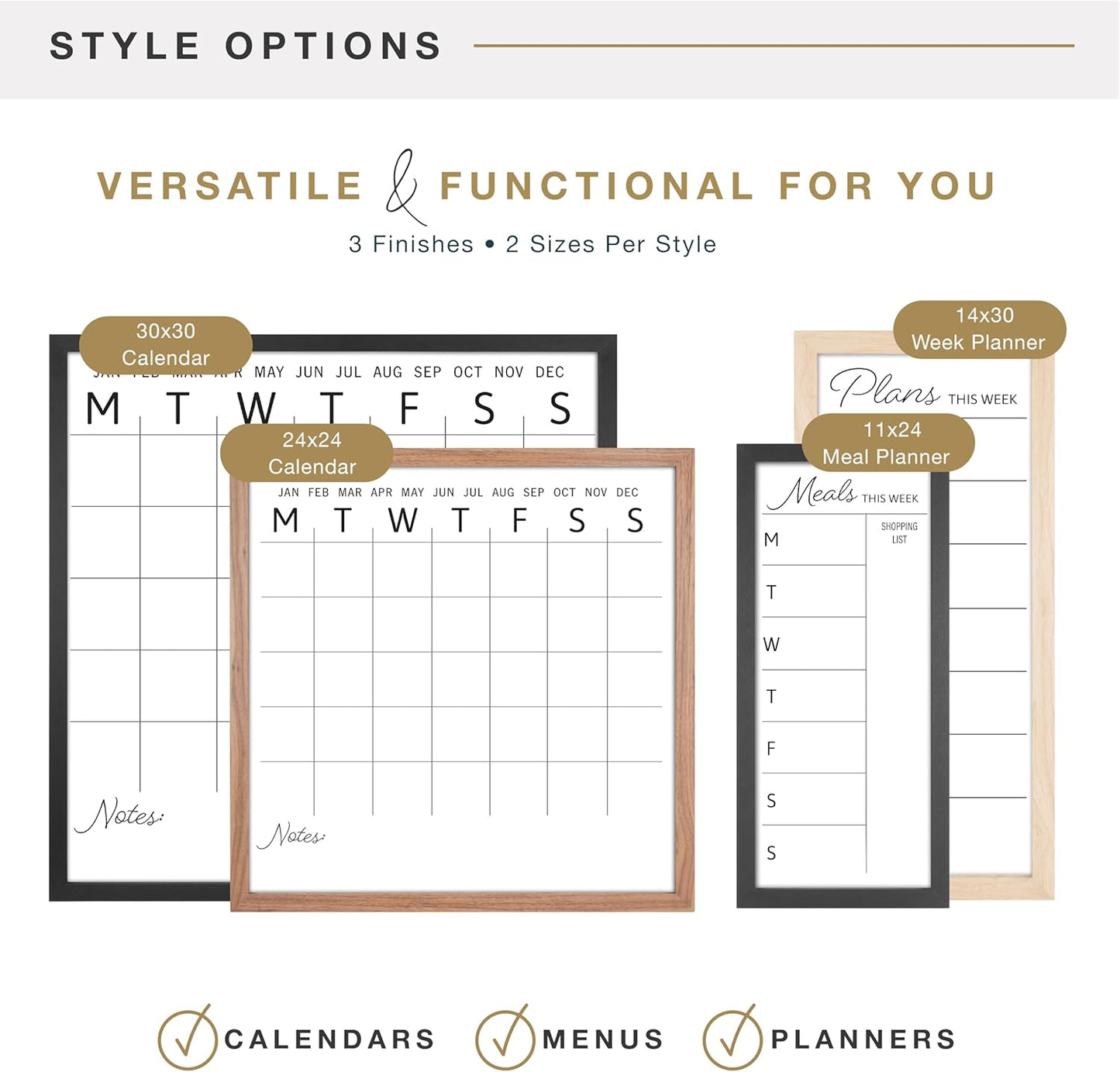 MCS Dry Erase Weekly Planner 11x24 Walnut Framed Calander Whiteboard for Wall, Plan Your Week with Family Weekly Planner for Dinners, Sports, Events & More