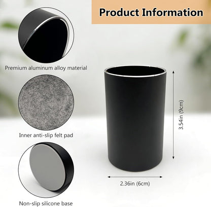 Black Aluminum Pen Holder – Round Metal Pencil Cup Organizer for Desk, Office, School & Home Supplies ﻿