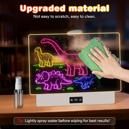 16" LED Drawing Board for Kids, USB-C Rechargeable Neon Glow Pad for Tracing & Creative Play,2000mAh Battery with 72h Runtime, Anti-Scratch 5H Acrylic Surface,7 Markers & A4 Tracing Paper Kit