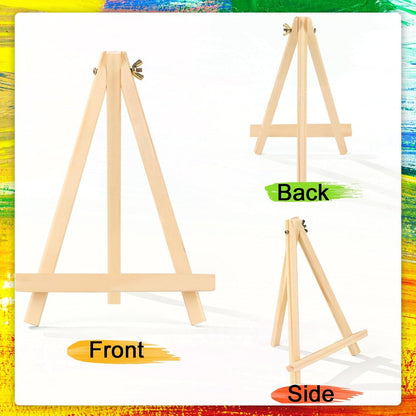 12 Pack 9 Inch Wood Easels, Easel Stand for Painting Canvases, Art, and Crafts, Tripod, Painting Party Easel, Kids Student Tabletop Easels for Painting, Portable Canvas Photo Picture Sign Holder