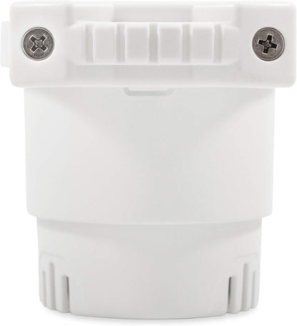 Camco Large Clamp Mounted Cup Holder-Provides a Secure Location for Your Beverage-Mountable for Up to 2-Inch Rail-White (53083)