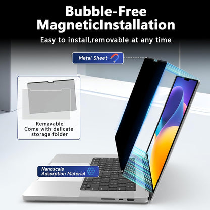 13.8 Inch Magnetic Privacy Screen for Microsoft Surface Laptop 7, Removable Anti Glare Screen Protector, Blue Light Computer Filter, Anti Spy Easy Install