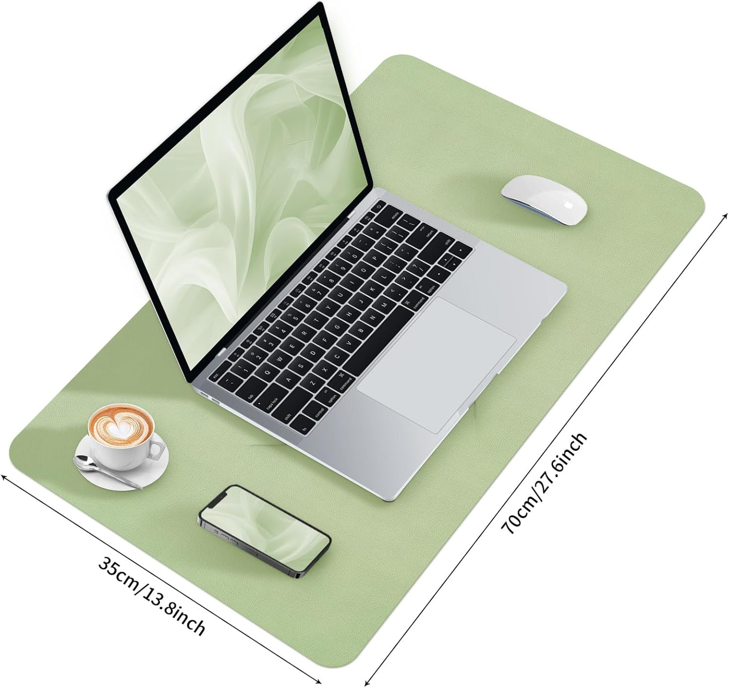 Bloss Leather Desk Pad and Keyboard Wrist Rest, Large Mouse Pad + Keyboard Pad+Mouse Wrist Support, Non-Slip Desk Mat Protector for Office, Home(31.5×15.7 Inches,Beige) - Colors A