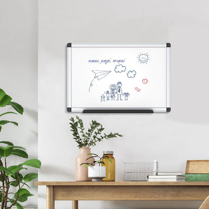 VIZ-PRO Magnetic Dry Erase Board, 24 X 18 Inches, Silver Aluminium Frame