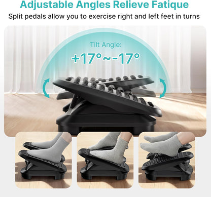 PEGZONE Foot Rest Under Desk with Massage Texture and Roller, Ergonomic Foot Stool with 2 Height Position, Adjustable Foot Rest for Under Desk at Work, Black