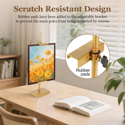 1pcs Adjustable Tabletop Easel Stand for Picture Frames, Picture Easels for Display, Gold Easel, Picture Frame Stand, Adjustable Art Easel.(18inch,Black)