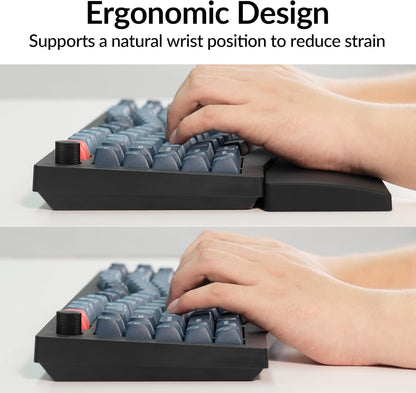 Silicone Wrist Rest for Keychron K10 Pro / K10 Max/ K10 HE / Q6 / Q6 Pro / Q6 Max / Q6 HE / V6 / V6 Max, 17.6" Non-Slip Palm Rest, 100% Full-Sized Mechanical Keyboards Support with Typing Pain Relief