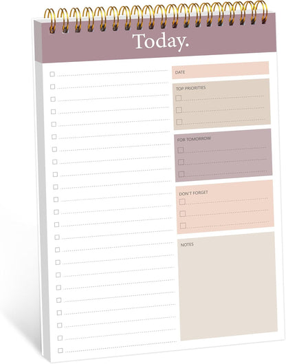 104 Pgs To Do List Notepad - Daily Planner Notepad Undated 52 Duplex-Printed Undated Sheets Tear Off, 6.5" x 9.8" Checklist Productivity Organizer with Hourly Schedule for Tasks