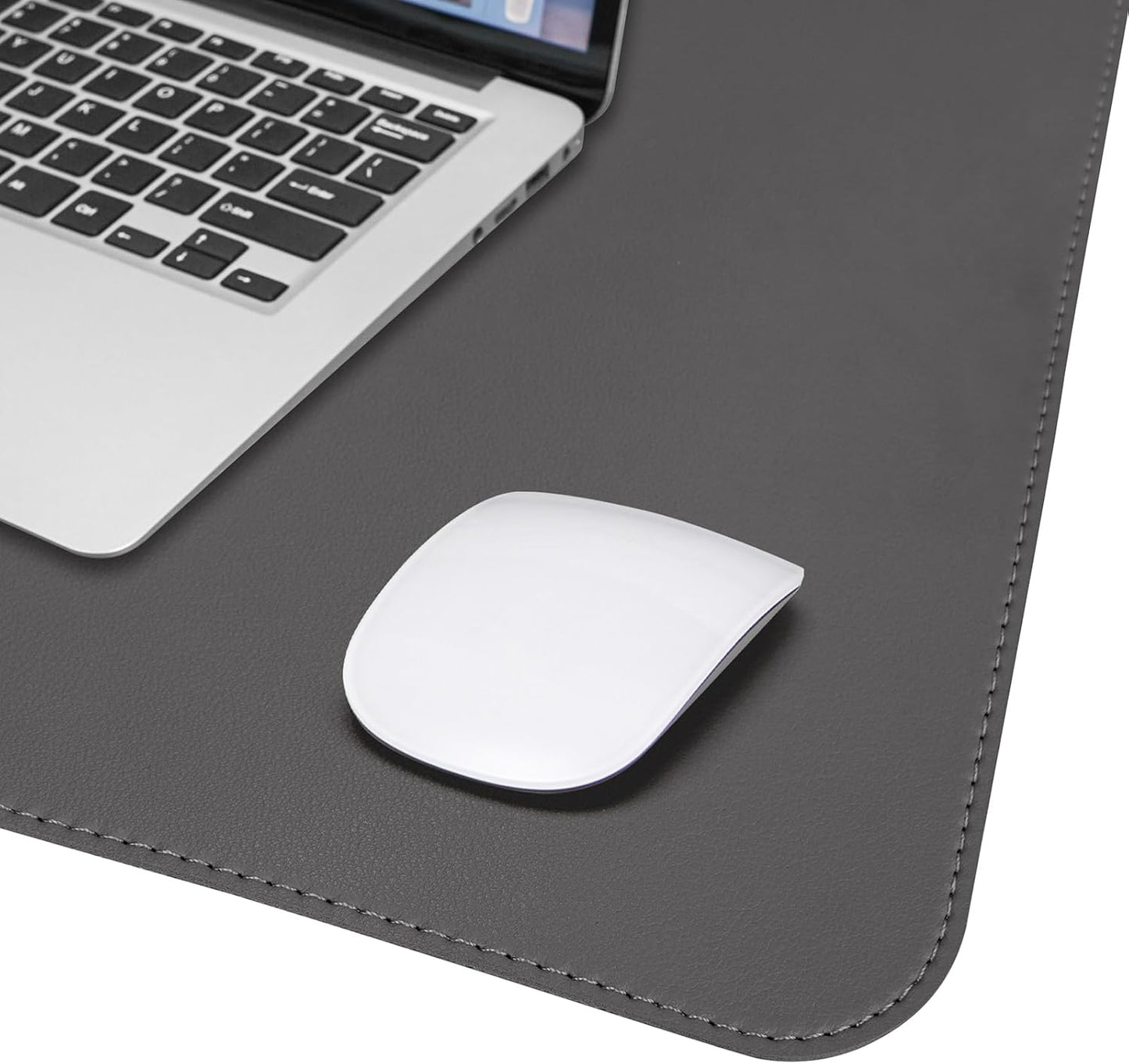 AFIING Large Desk Mat 47" x 17", Dual-Sided Natural Cork & PU Leather Desk Pad, Non-Slip Waterproof Mouse Pad for Office, Home & Gaming, Black