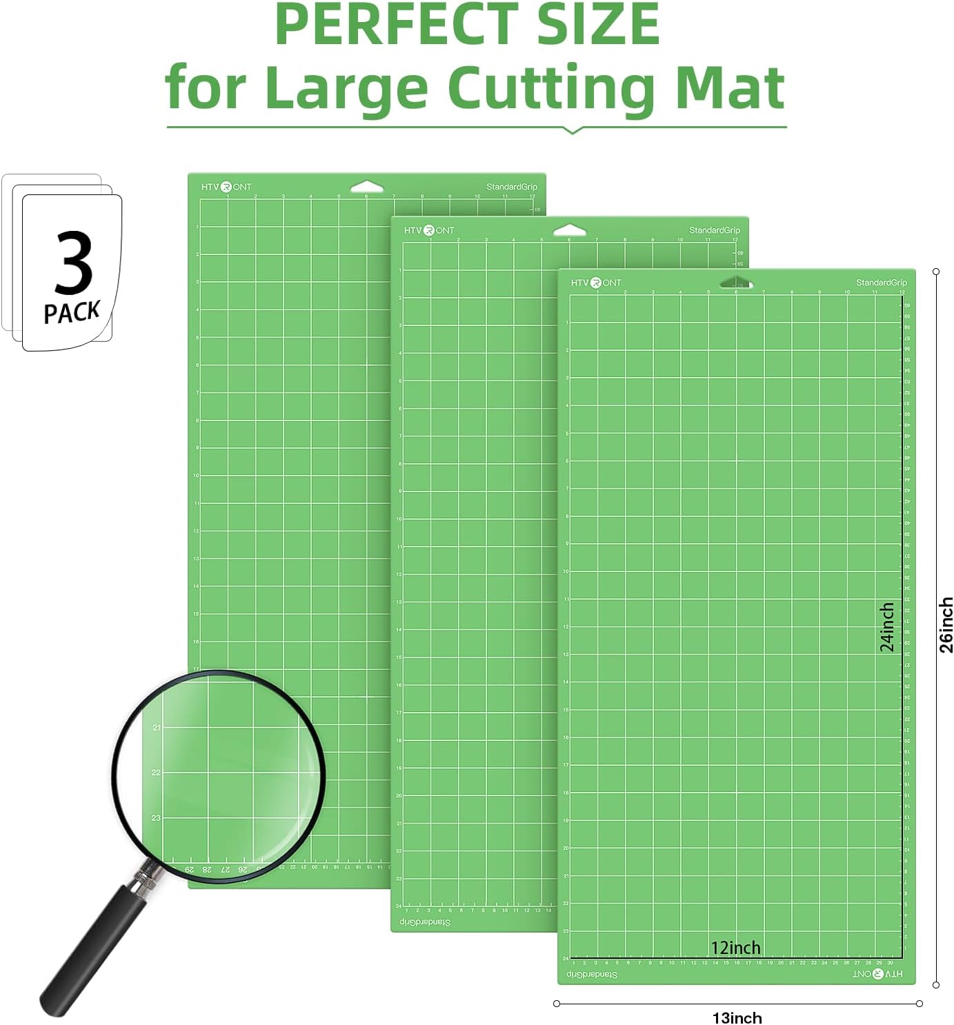 HTVRONT Standard Grip Cutting Mat, 6 Pack Cutting Mat 12x12 Compatible with Cricut Maker 3/Maker 4/Maker/Explore 3/4/5/Air 2/One, Standard Adhesive Sticky Quilting Cutting Mats Replacement Accessories