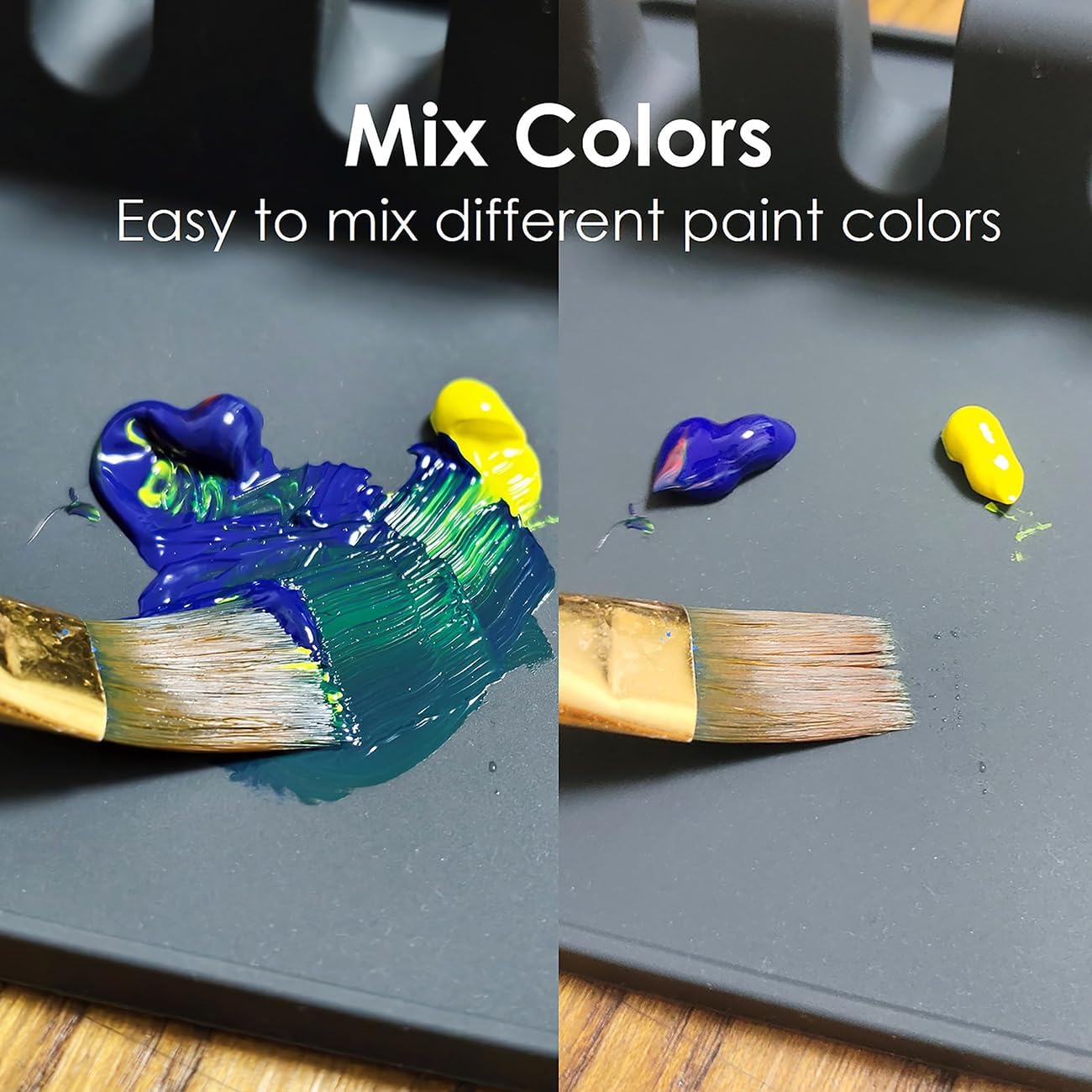 Paint Brush Holder Set, Portable Silicone Stands with 4 Slots, 2 Pack