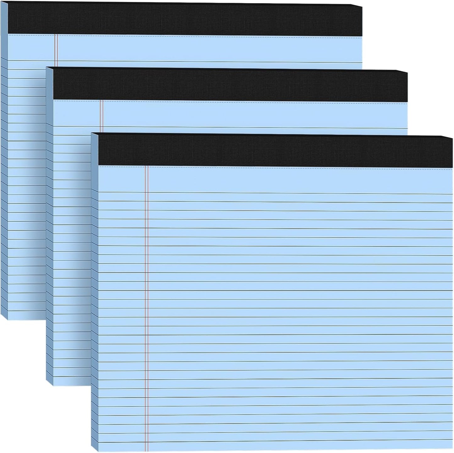 5 Pack Wide Legal Pads 11" x 9.5" Landscape Pink Purple Blue Green Yellow College Ruled Note Pad Narrow Ruled 30 Sheets per Notepad Perforated Writing Paper Thick Backboard Horizontal Pads of Paper