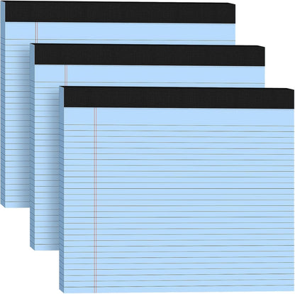 5 Pack Wide Legal Pads 11" x 9.5" Landscape Pink Purple Blue Green Yellow College Ruled Note Pad Narrow Ruled 30 Sheets per Notepad Perforated Writing Paper Thick Backboard Horizontal Pads of Paper